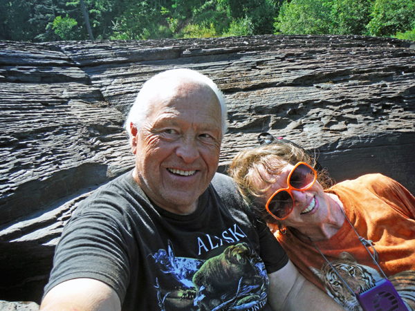 The two RV Gypsies cooling in Manido Falls